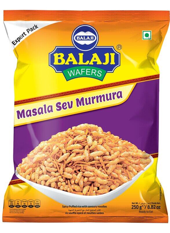 Balaji Wafers Masala Sev Murmura Spicy Crunchy Fusion Snack for Flavorful Bites 250gm
Balaji Wafers Masala Sev Murmura Spicy Crunchy Fusion Snack for Flavorful Bites 250gm
