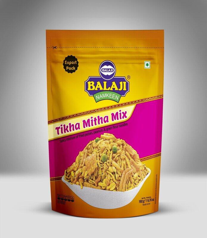 Balaji Wafers Tikha Mitha Mix A Perfect Blend of Spicy and Sweet Flavors 190gm, Pack of 5
Balaji Wafers Tikha Mitha Mix A Perfect Blend of Spicy and Sweet Flavors 190gm, Pack of 5