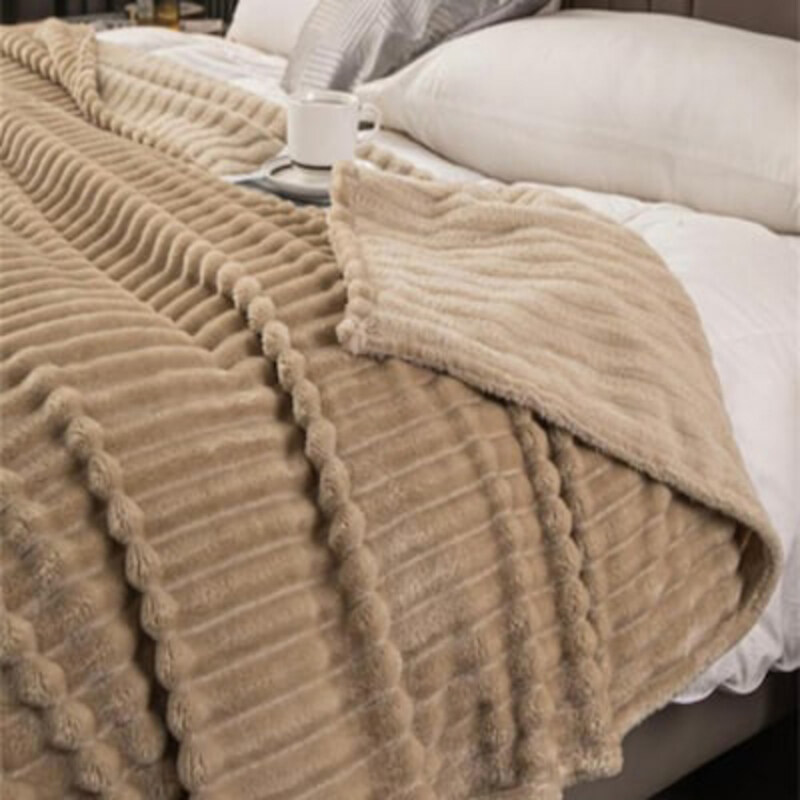 Luna Home LUNAHOME- 1-Piece Throw Striped Fleece Blanket Super Soft, Camel, One Size
Luna Home LUNAHOME- 1-Piece Throw Striped Fleece Blanket Super Soft, Camel, One Size