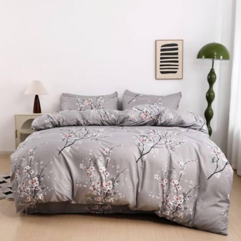 Luna Home LUNAHOME- 6-Piece Plum Blossom Print Bedding Set, 1 Duvet Cover + 1 Fitted Bedsheet + 4 Pillow Covers, Grey, King Size
Luna Home LUNAHOME- 6-Piece Plum Blossom Print Bedding Set, 1 Duvet Cover + 1 Fitted Bedsheet + 4 Pillow Covers, Grey, King Size