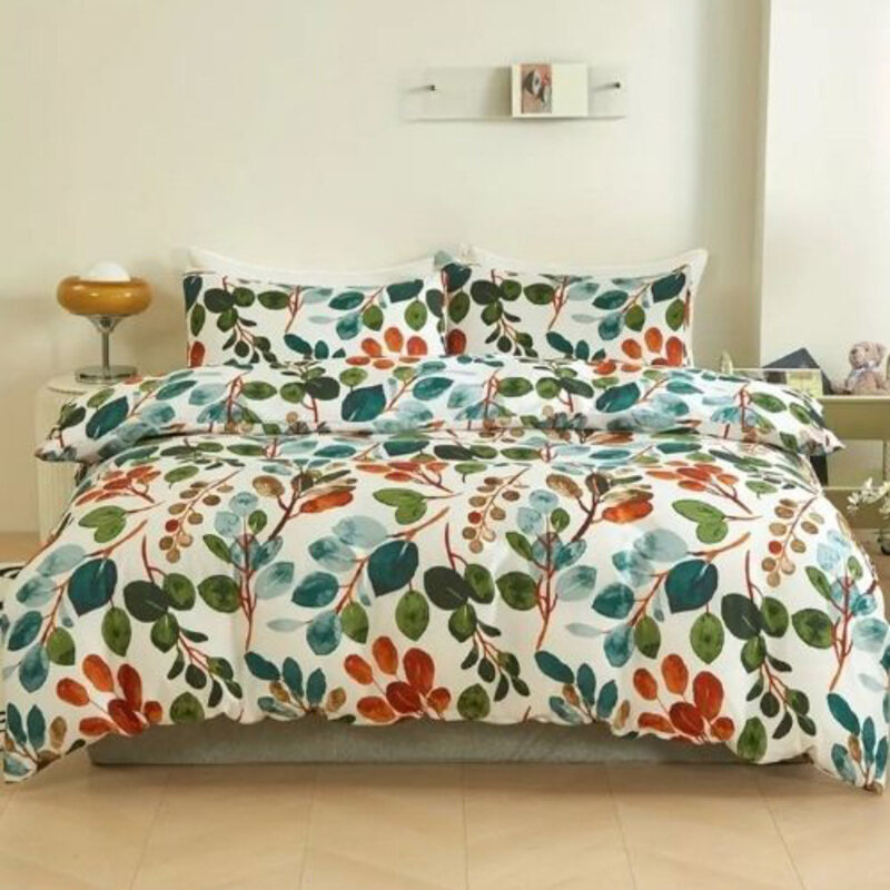 Luna Home 6-Piece Leaves Design Duvet Cover Set without Filler, 1 Duvet Cover + 1 Fitted Sheet + 4 Pillow Cases, King, Multicolour
Luna Home 6-Piece Leaves Design Duvet Cover Set without Filler, 1 Duvet Cover + 1 Fitted Sheet + 4 Pillow Cases, King, Multicolour