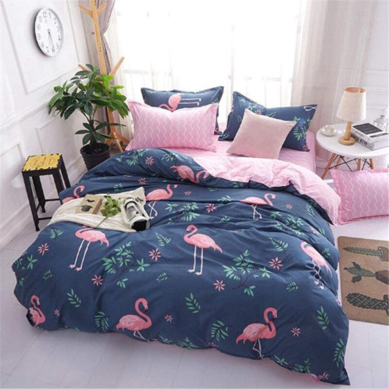 Deals For Less 4-Piece Amazing Flamingo Design Bedding Set, 1 Duvet Cover + 1 Fitted Bedsheet + 2 Pillow Covers, Blue/Pink, Single
Deals For Less 4-Piece Amazing Flamingo Design Bedding Set, 1 Duvet Cover + 1 Fitted Bedsheet + 2 Pillow Covers, Blue/Pink, Single