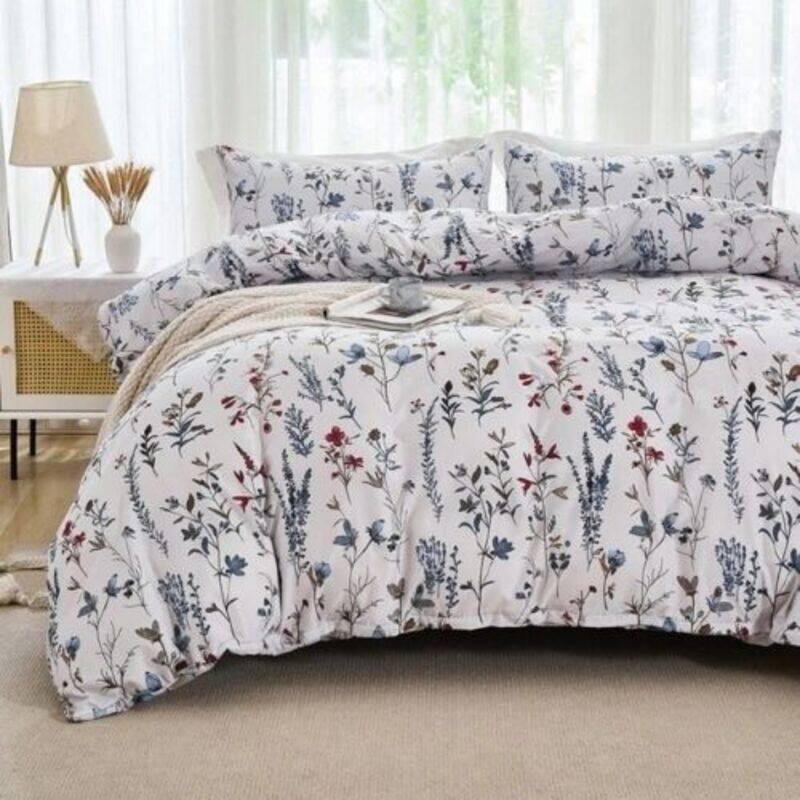 LUNA Home-King size 6-piece blue bedding set featuring a botanical floral design duvet cover.
LUNA Home-King size 6-piece blue bedding set featuring a botanical floral design duvet cover.