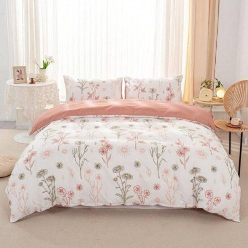 LUNA Home-Queen size 6-piece peach bedding set featuring a botanical floral design duvet cover.
LUNA Home-Queen size 6-piece peach bedding set featuring a botanical floral design duvet cover.