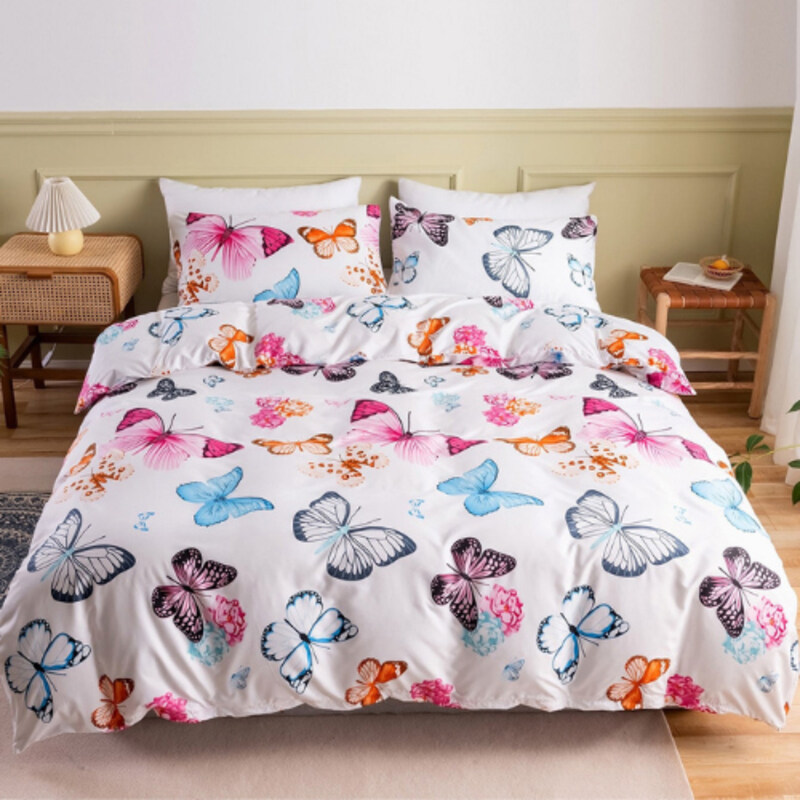 Deals For Less 6-Piece Luna Home Butterfly Design Bedding Set, 1 Duvet Cover + 1 Fitted Bedsheet + 4 Pillow Covers, King, Porcelain White
Deals For Less 6-Piece Luna Home Butterfly Design Bedding Set, 1 Duvet Cover + 1 Fitted Bedsheet + 4 Pillow Covers, King, Porcelain White