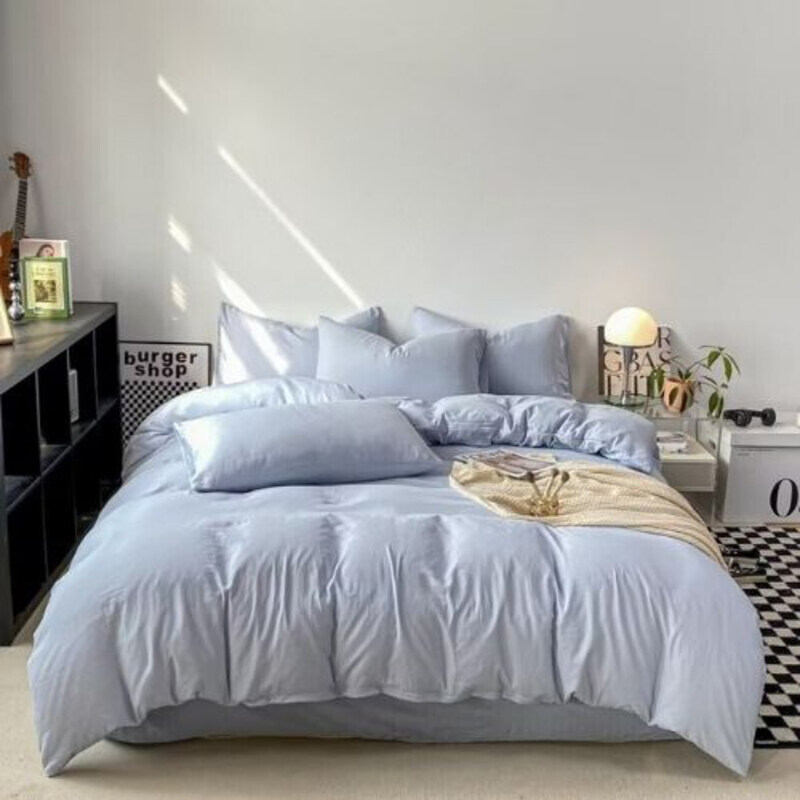 Luna Home LUNAHOME-6-Piece Bedsheet Set, 1 Duvet Cover + 1 Fitted Sheet + 4 Pillow Cases, King, Light Blue
Luna Home LUNAHOME-6-Piece Bedsheet Set, 1 Duvet Cover + 1 Fitted Sheet + 4 Pillow Cases, King, Light Blue
