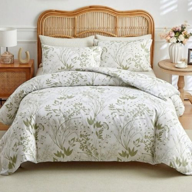Luna Home 6-Piece Green Plant Leaf Design Duvet Cover Set, 1 Duvet Cover + 1 Fitted Sheet + 4 Pillow Covers, King, Green
Luna Home 6-Piece Green Plant Leaf Design Duvet Cover Set, 1 Duvet Cover + 1 Fitted Sheet + 4 Pillow Covers, King, Green