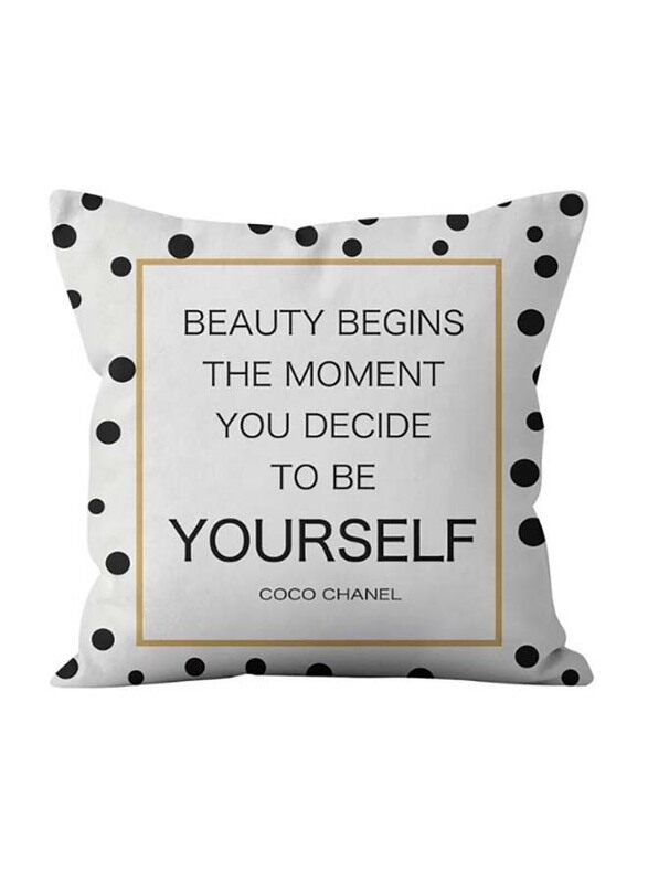 Deals for Less Polka Dots with Slogan Printed Decorative Cushion Cover, White/Black
Deals for Less Polka Dots with Slogan Printed Decorative Cushion Cover, White/Black
