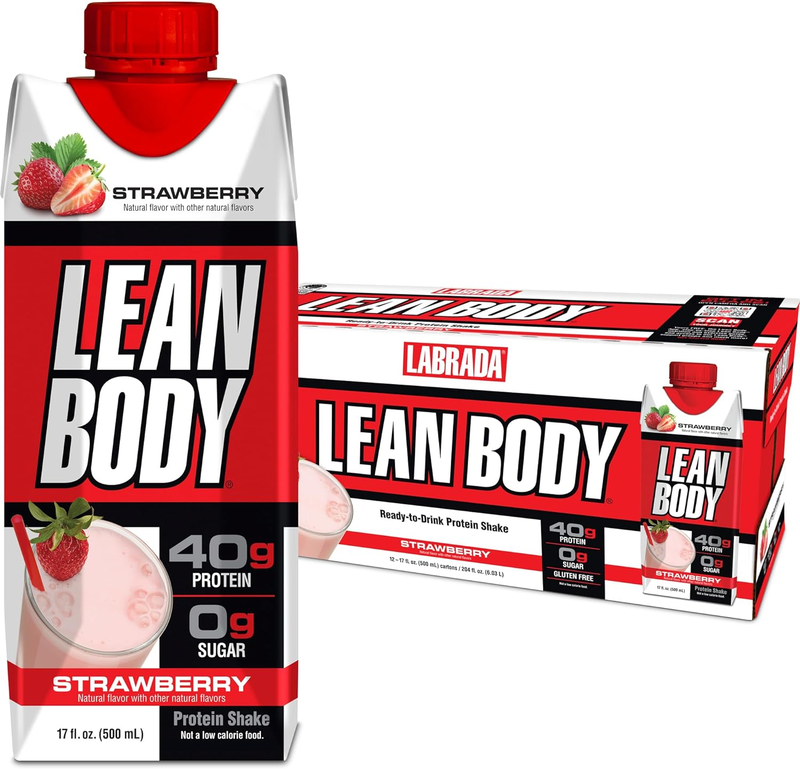 LABRADA Lean Body Ready to Drink Protein Shake, Strawberry Flavor, 500ml Pack of 12
LABRADA Lean Body Ready to Drink Protein Shake, Strawberry Flavor, 500ml Pack of 12