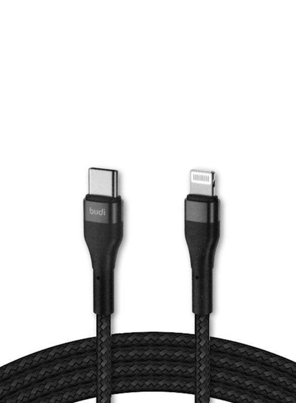 Budi 1-Meter Charge/Sync Cable, USB Type-C to Lightning for Smartphones/Tablets, Black
Budi 1-Meter Charge/Sync Cable, USB Type-C to Lightning for Smartphones/Tablets, Black