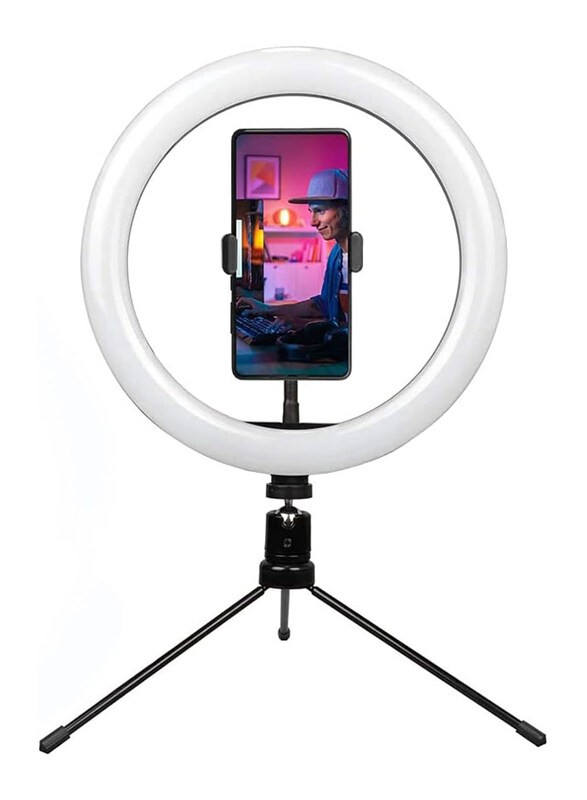 Generic Ring Light With Remote Control 10-Inch Selfie Ring Light With Tripod Stand, Black
Generic Ring Light With Remote Control 10-Inch Selfie Ring Light With Tripod Stand, Black