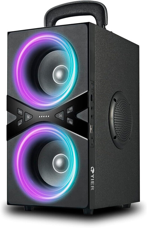 Yier Portable Wireless Speaker with Lights, 100dB Loud Subwoofer 80W (Peak) Stereo Sound, Black
Yier Portable Wireless Speaker with Lights, 100dB Loud Subwoofer 80W (Peak) Stereo Sound, Black