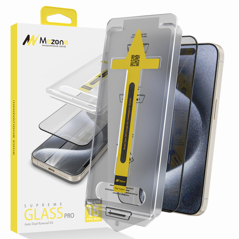 Mezone Premium Tempered Glass Screen Protector with Applicator Compatible with Apple iPhone 15 Pro (Clear)
Mezone Premium Tempered Glass Screen Protector with Applicator Compatible with Apple iPhone 15 Pro (Clear)
