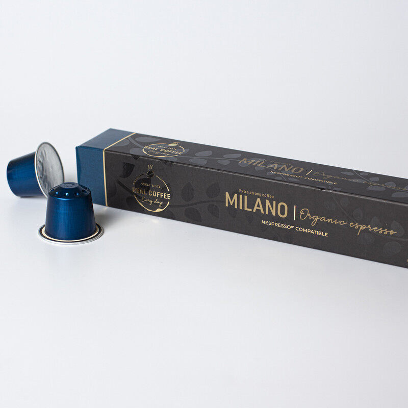 Real Coffee Milano Organic Italian Espresso, Single Unit 10 Aluminum Capsules, 100% Arabica
Real Coffee Milano Organic Italian Espresso, Single Unit 10 Aluminum Capsules, 100% Arabica