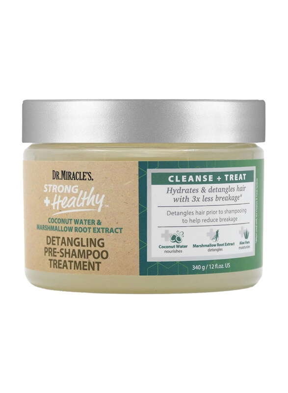 Dr. Miracle's Strong & Healthy Detangling Pre-Shampoo Treatment for Damaged Hair, 340g
Dr. Miracle's Strong & Healthy Detangling Pre-Shampoo Treatment for Damaged Hair, 340g