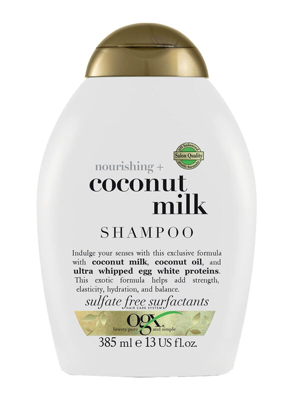 Ogx Nourishing+ Coconut Milk Gentle And Ph Balanced Formula Shampoo for All Hair Types, 385ml
Ogx Nourishing+ Coconut Milk Gentle And Ph Balanced Formula Shampoo for All Hair Types, 385ml