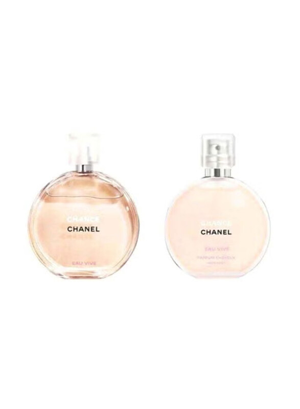 Chanel 2-Piece Gift Set for Women, Chance Eau Vive 100ml EDT Perfume, Chance 35ml Hair Mist
Chanel 2-Piece Gift Set for Women, Chance Eau Vive 100ml EDT Perfume, Chance 35ml Hair Mist