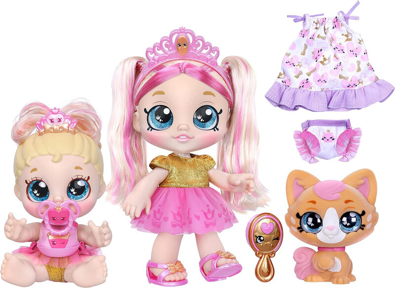 Kindi Kids Scented Sisters Pawsome Royal Family Pre-School 10" Play Doll: Tiara Sparkles, 6.5" Baby Kindi, Ages 3+
Kindi Kids Scented Sisters Pawsome Royal Family Pre-School 10" Play Doll: Tiara Sparkles, 6.5" Baby Kindi, Ages 3+