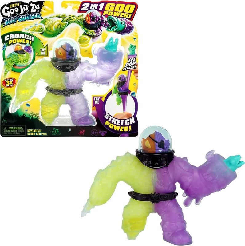 Heroes Of Goo Jit Zu 6.5-inch Deep Goo Sea Bowlbreath Double Goo Pack Squishy with 2 in 1 Goo Power & EEL Pop Attack Weapon
Heroes Of Goo Jit Zu 6.5-inch Deep Goo Sea Bowlbreath Double Goo Pack Squishy with 2 in 1 Goo Power & EEL Pop Attack Weapon