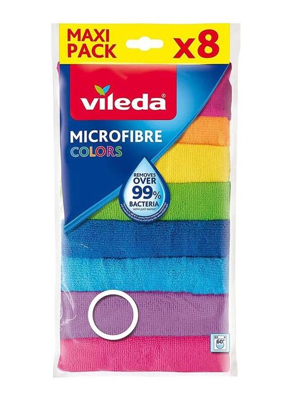Vileda Absorbent, Hygienic, Versatile, Durable & Washable Microfibre Cloth, 8 Pieces, Multicolour
Vileda Absorbent, Hygienic, Versatile, Durable & Washable Microfibre Cloth, 8 Pieces, Multicolour