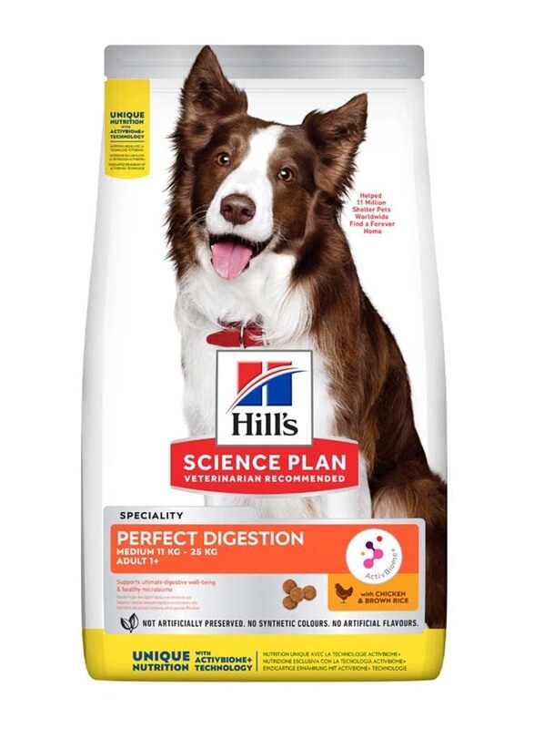 Hill's Science Plan Chicken & Brown Rice Perfect Digestion Medium Adult 1+ Dog Dry Food, 14 Kg
Hill's Science Plan Chicken & Brown Rice Perfect Digestion Medium Adult 1+ Dog Dry Food, 14 Kg