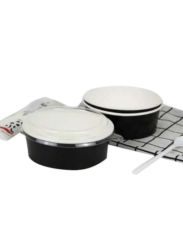 Generic 50-Piece x 1300ml Paper Round Bowl with Pet Lid for Food and Desserts, FOSBLSH0327, Black/White
Generic 50-Piece x 1300ml Paper Round Bowl with Pet Lid for Food and Desserts, FOSBLSH0327, Black/White