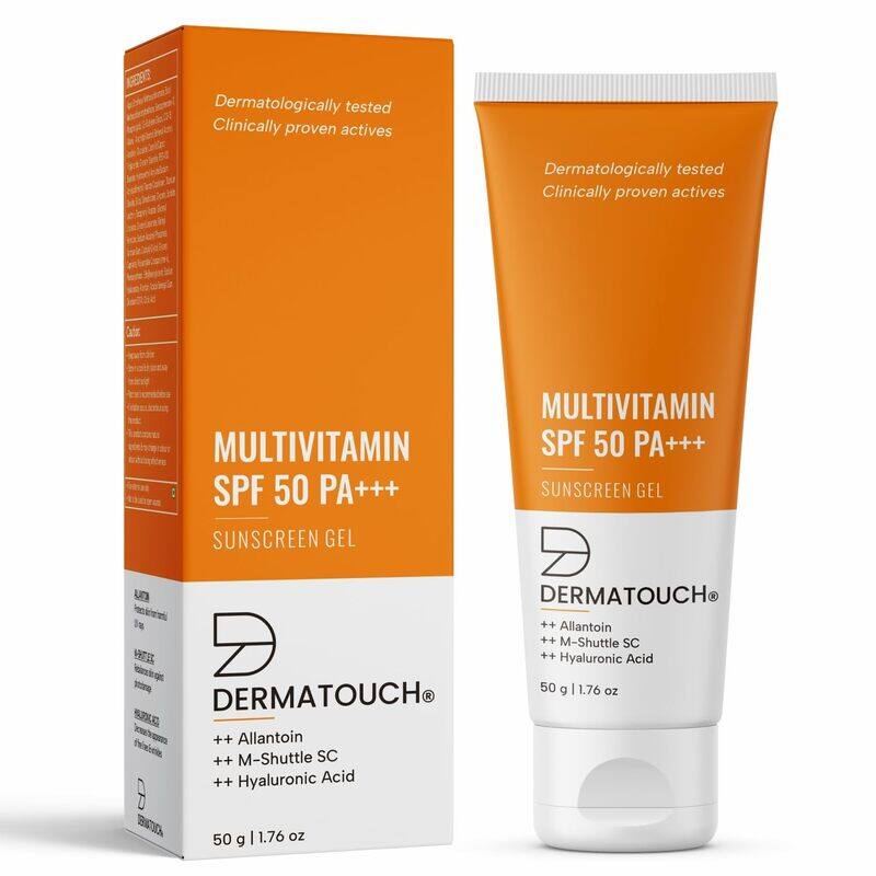 DERMATOUCH Multivitamin SPF 50 PA+++ Sunscreen Gel, UVA-UVB Protection, Zero White Cast, Unisex - 50 g
DERMATOUCH Multivitamin SPF 50 PA+++ Sunscreen Gel, UVA-UVB Protection, Zero White Cast, Unisex - 50 g