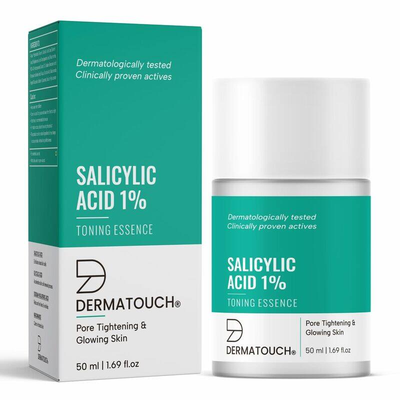 DERMATOUCH Salicylic Acid 1% w/w Toning Essence, For Pore Tightening & Glowing Skin, For Even & Revitalized Skin - For both men & women - 50 ml
DERMATOUCH Salicylic Acid 1% w/w Toning Essence, For Pore Tightening & Glowing Skin, For Even & Revitalized Skin - For both men & women - 50 ml