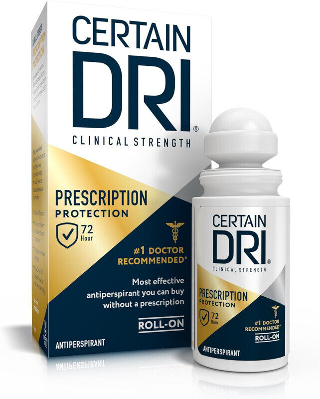 Certain Dri Prescription Strength Clinical Antiperspirant - Doctor Recommended Hyperhidrosis Treatment - 72 Hour Protection from Excessive Sweating -
Certain Dri Prescription Strength Clinical Antiperspirant - Doctor Recommended Hyperhidrosis Treatment - 72 Hour Protection from Excessive Sweating -