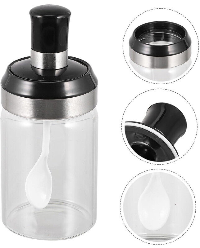 Limitless 3Pcs Glass Spice Jars with Spoon Covers, Airtight Lids Seasoning Kitchen Soy Sauce Concise Seasoning Pot Storage Jar Glass Household Spice J
Limitless 3Pcs Glass Spice Jars with Spoon Covers, Airtight Lids Seasoning Kitchen Soy Sauce Concise Seasoning Pot Storage Jar Glass Household Spice J