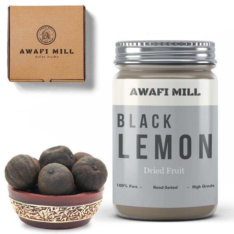 AWAFI MILL Dried Black Lemon - Premium Quality - Intensely Flavorful - Versatile Culinary Ingredient - Middle Eastern Specialty (Bottle of 100 gram /
AWAFI MILL Dried Black Lemon - Premium Quality - Intensely Flavorful - Versatile Culinary Ingredient - Middle Eastern Specialty (Bottle of 100 gram /