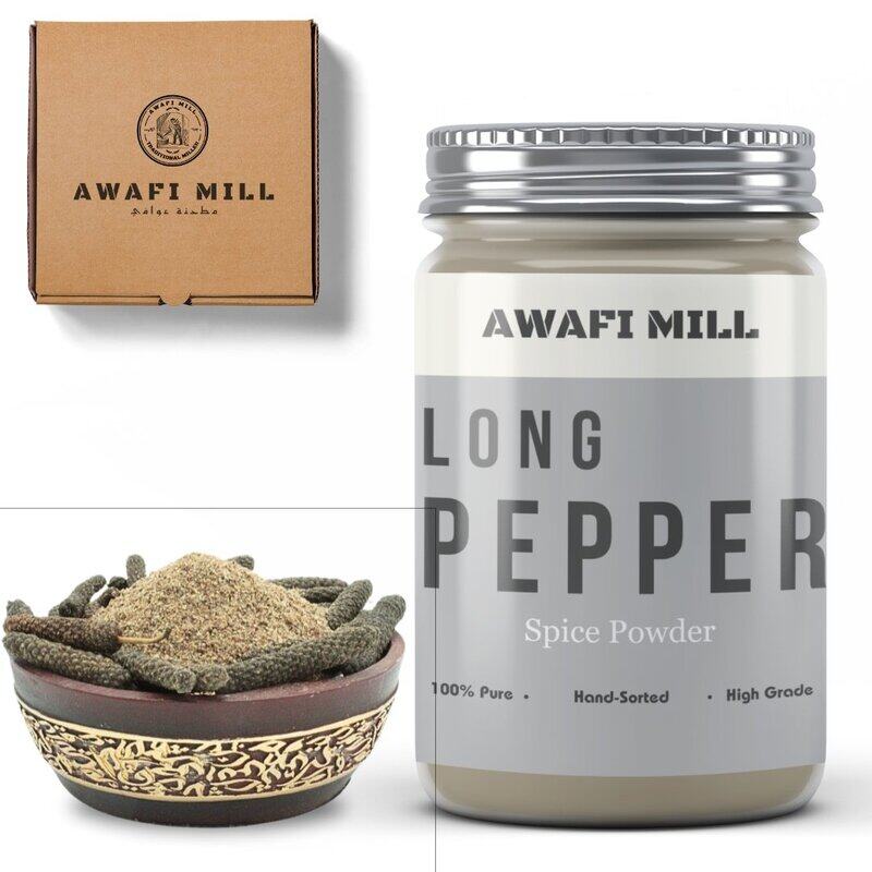 AWAFI MILL Natural Long Pepper/Pippali Powder - Exotic Spice for Culinary Adventures - Aromatic Essence of Traditional Cuisine (Bottle of 100 gram / 3
AWAFI MILL Natural Long Pepper/Pippali Powder - Exotic Spice for Culinary Adventures - Aromatic Essence of Traditional Cuisine (Bottle of 100 gram / 3