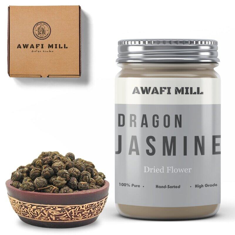 AWAFI MILL Jasmine Dragon Pearl Tea - Premium Green Tea Infused with Jasmine Flowers - Handcrafted Delicacy - Floral Aroma and Smooth Flavor (Bottle o
AWAFI MILL Jasmine Dragon Pearl Tea - Premium Green Tea Infused with Jasmine Flowers - Handcrafted Delicacy - Floral Aroma and Smooth Flavor (Bottle o