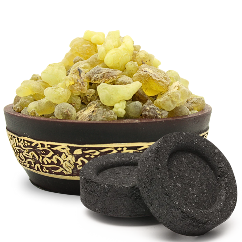 AWAFI MILL Frankincense Tears - Golden Luban Aromatic Smoke Resins with Charcoal Tablet (Pack of 120 Gram with 20 Charcoal Piece)
AWAFI MILL Frankincense Tears - Golden Luban Aromatic Smoke Resins with Charcoal Tablet (Pack of 120 Gram with 20 Charcoal Piece)