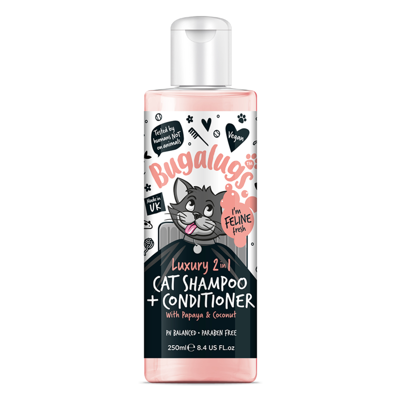 Bugalugs Luxury 2 in 1 Papaya and Coconut Cat Shampoo and Conditioner 250ml (8.4 Fl Oz)
Bugalugs Luxury 2 in 1 Papaya and Coconut Cat Shampoo and Conditioner 250ml (8.4 Fl Oz)