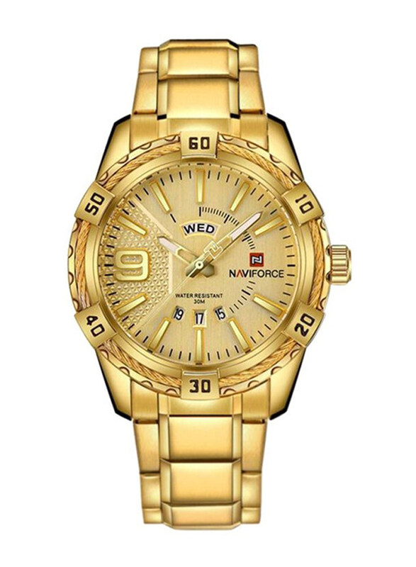 Naviforce Analog Watch for Men with Stainless Steel Band, Water Resistant, NF9117N, Gold
Naviforce Analog Watch for Men with Stainless Steel Band, Water Resistant, NF9117N, Gold