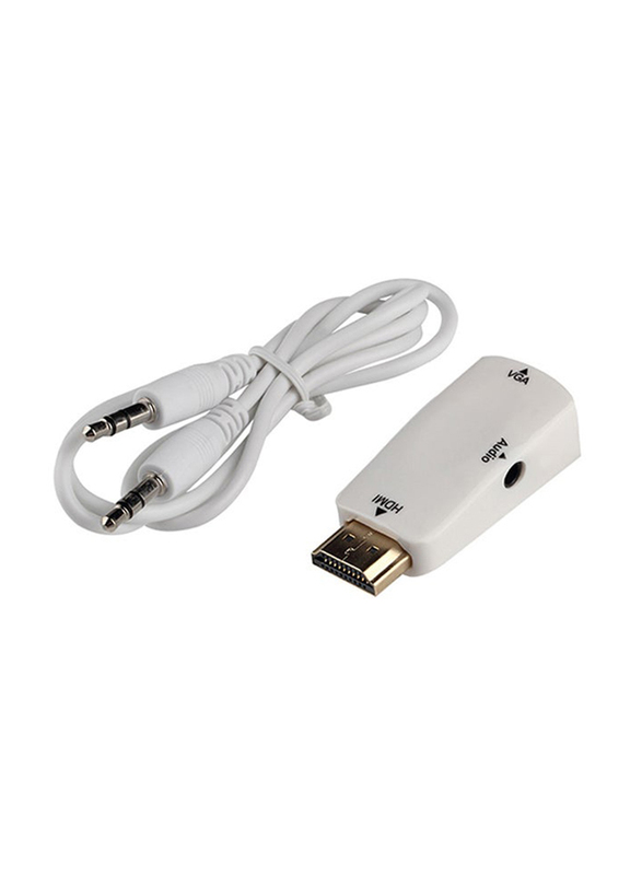 Generic VGA Adapter Converter, HDMI Male to VGA Female for Monitor/Projector with Audio Cable, White
Generic VGA Adapter Converter, HDMI Male to VGA Female for Monitor/Projector with Audio Cable, White