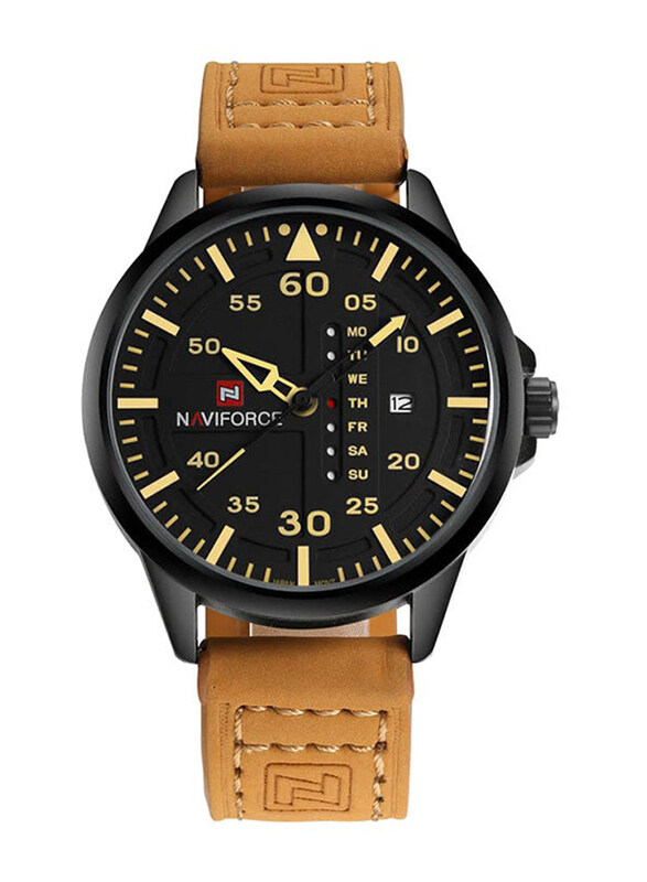 Naviforce Analog Watch for Men with Leather Band, Water Resistant, J1472Y, Brown-Black
Naviforce Analog Watch for Men with Leather Band, Water Resistant, J1472Y, Brown-Black