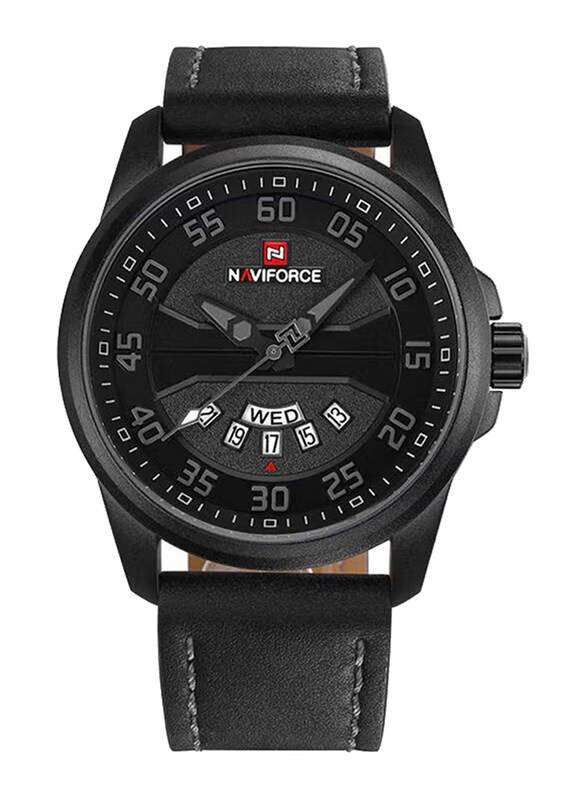 Naviforce Analog Watch for Men with Leather Band, Water Resistant, NF9124, Black-Black
Naviforce Analog Watch for Men with Leather Band, Water Resistant, NF9124, Black-Black