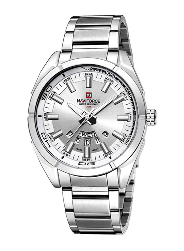 Naviforce Analog Watch for Men with Stainless Steel Band, Water Resistant, 9038, Silver
Naviforce Analog Watch for Men with Stainless Steel Band, Water Resistant, 9038, Silver