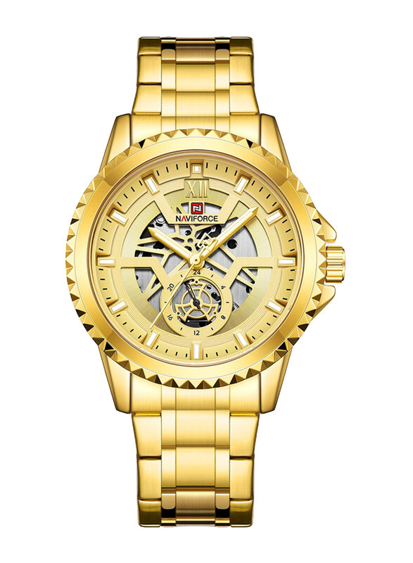Naviforce Analog Watch for Men with Stainless Steel Band, Water Resistant & Chronograph, NF9186 G/G, Gold
Naviforce Analog Watch for Men with Stainless Steel Band, Water Resistant & Chronograph, NF9186 G/G, Gold