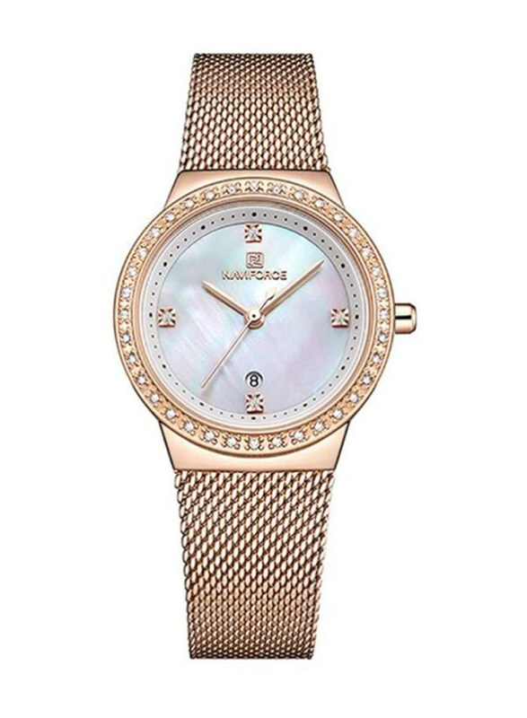 Naviforce Analog Watch for Women with Stainless Steel Band, Water Resistant, NF5005, Silver-Rose Gold
Naviforce Analog Watch for Women with Stainless Steel Band, Water Resistant, NF5005, Silver-Rose Gold
