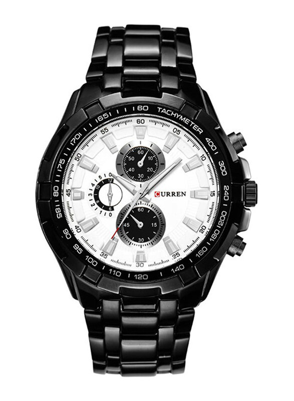 Curren Analog Watch for Men with Stainless Steel Band, Water Resistant and Chronograph, 8023, Black-White/Silver
Curren Analog Watch for Men with Stainless Steel Band, Water Resistant and Chronograph, 8023, Black-White/Silver