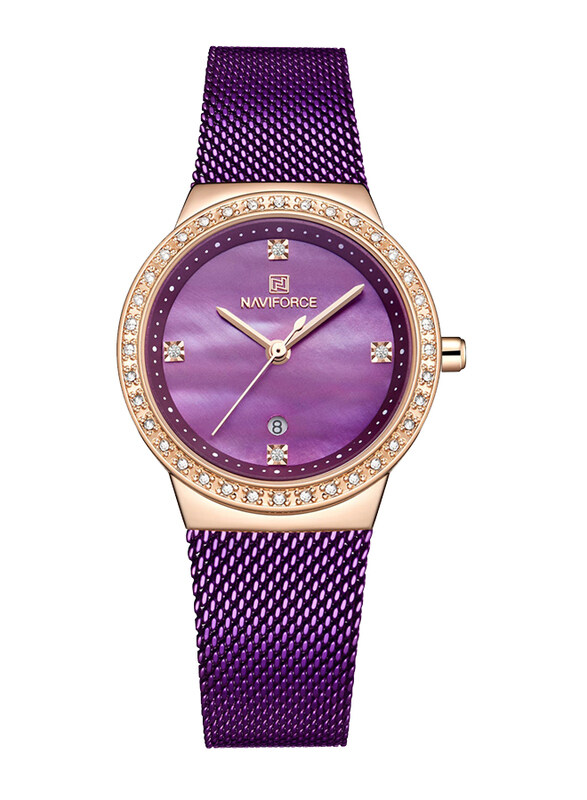 Naviforce Analog + Digital Wrist Watch for Women with Stainless Steel Band, NF5005 RG/PE, Purple
Naviforce Analog + Digital Wrist Watch for Women with Stainless Steel Band, NF5005 RG/PE, Purple