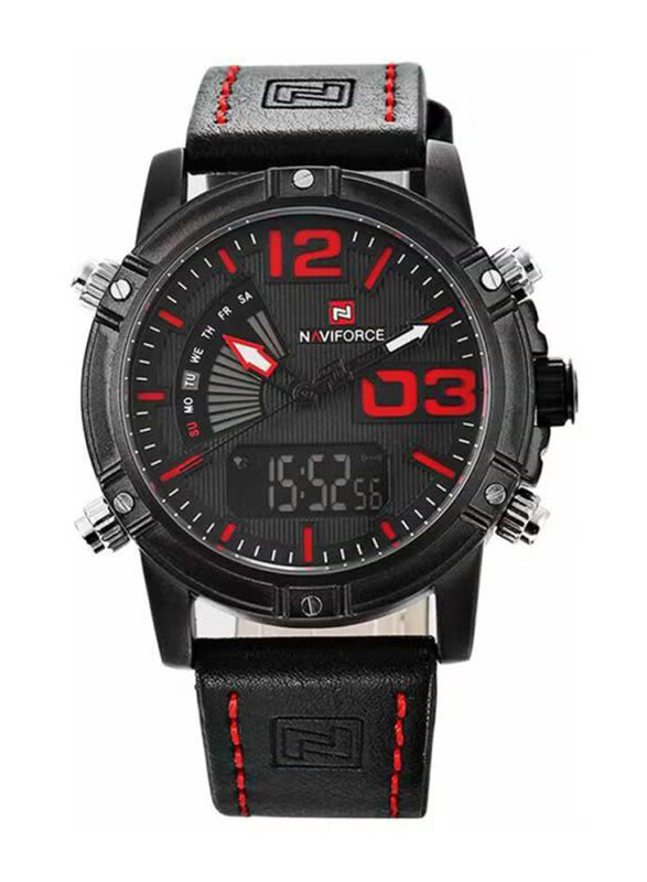 Naviforce Analog + Digital Watch for Men with Leather Band, Water Resistant, NF9095, Black-Black
Naviforce Analog + Digital Watch for Men with Leather Band, Water Resistant, NF9095, Black-Black