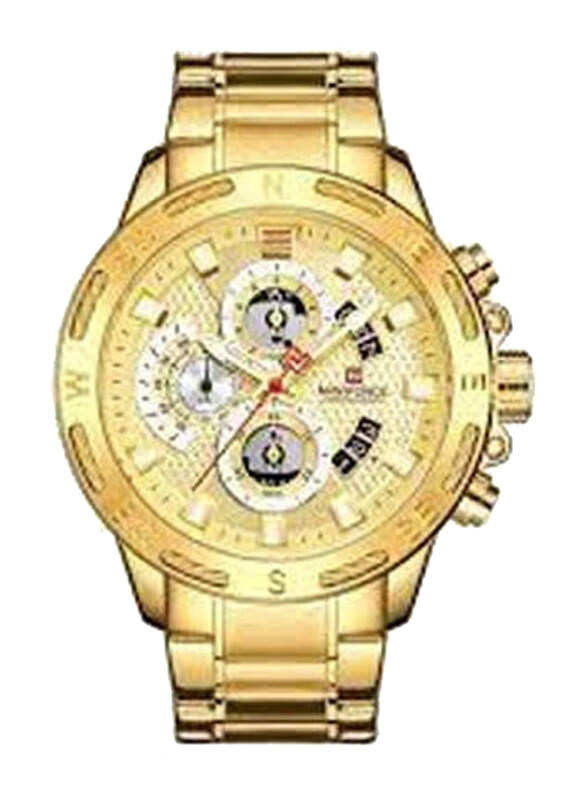 Naviforce Analog Watch for Men with Stainless Steel Band, Water Resistant & Chronograph, NF9165M, Gold
Naviforce Analog Watch for Men with Stainless Steel Band, Water Resistant & Chronograph, NF9165M, Gold