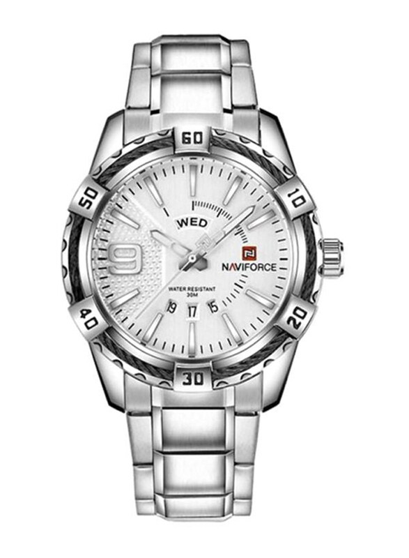 Naviforce Analog Watch for Men with Stainless Steel Band, Water Resistant, 9117S S-W, Silver-White
Naviforce Analog Watch for Men with Stainless Steel Band, Water Resistant, 9117S S-W, Silver-White