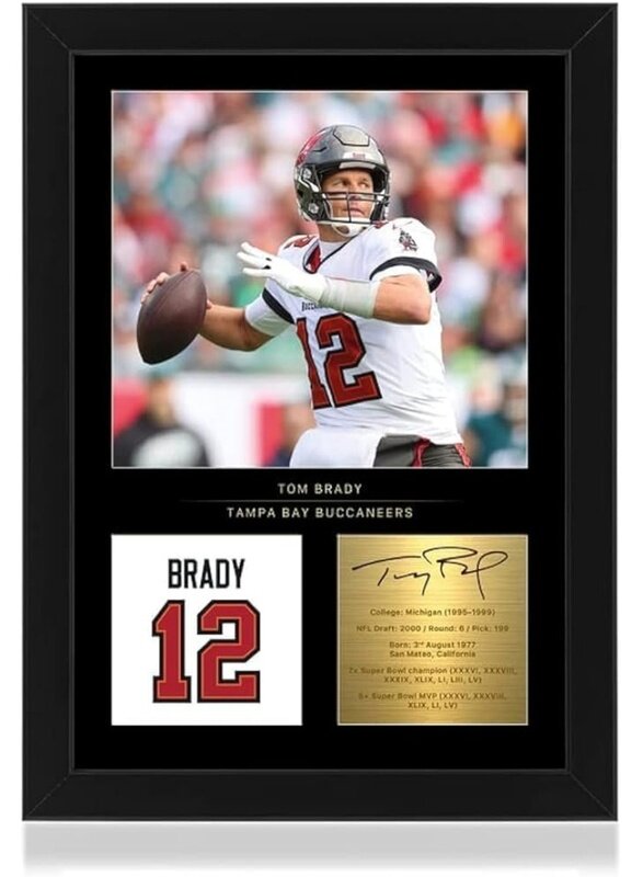 Home Trove Tom Brady Signed A4 Framed Photo Display - Reproduced Digital Signature - Gift For Tampa Buccaneers Fan
Home Trove Tom Brady Signed A4 Framed Photo Display - Reproduced Digital Signature - Gift For Tampa Buccaneers Fan