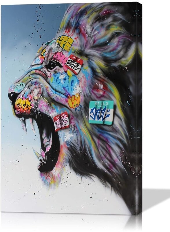 Home Trove Wall Art Colorful Animals Canvas Classic Street Poster Lion Pop for Bedroom Living Room Decor Ready to Hang (16''Hx24''W)
Home Trove Wall Art Colorful Animals Canvas Classic Street Poster Lion Pop for Bedroom Living Room Decor Ready to Hang (16''Hx24''W)