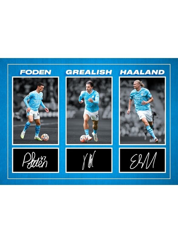 Home Trove Phil Foden, Jack Grealish & Erling Haaland - Manchester City Signed A4 Montage Photo Print With Pre Printed Signature Autograph Football Gi
Home Trove Phil Foden, Jack Grealish & Erling Haaland - Manchester City Signed A4 Montage Photo Print With Pre Printed Signature Autograph Football Gi